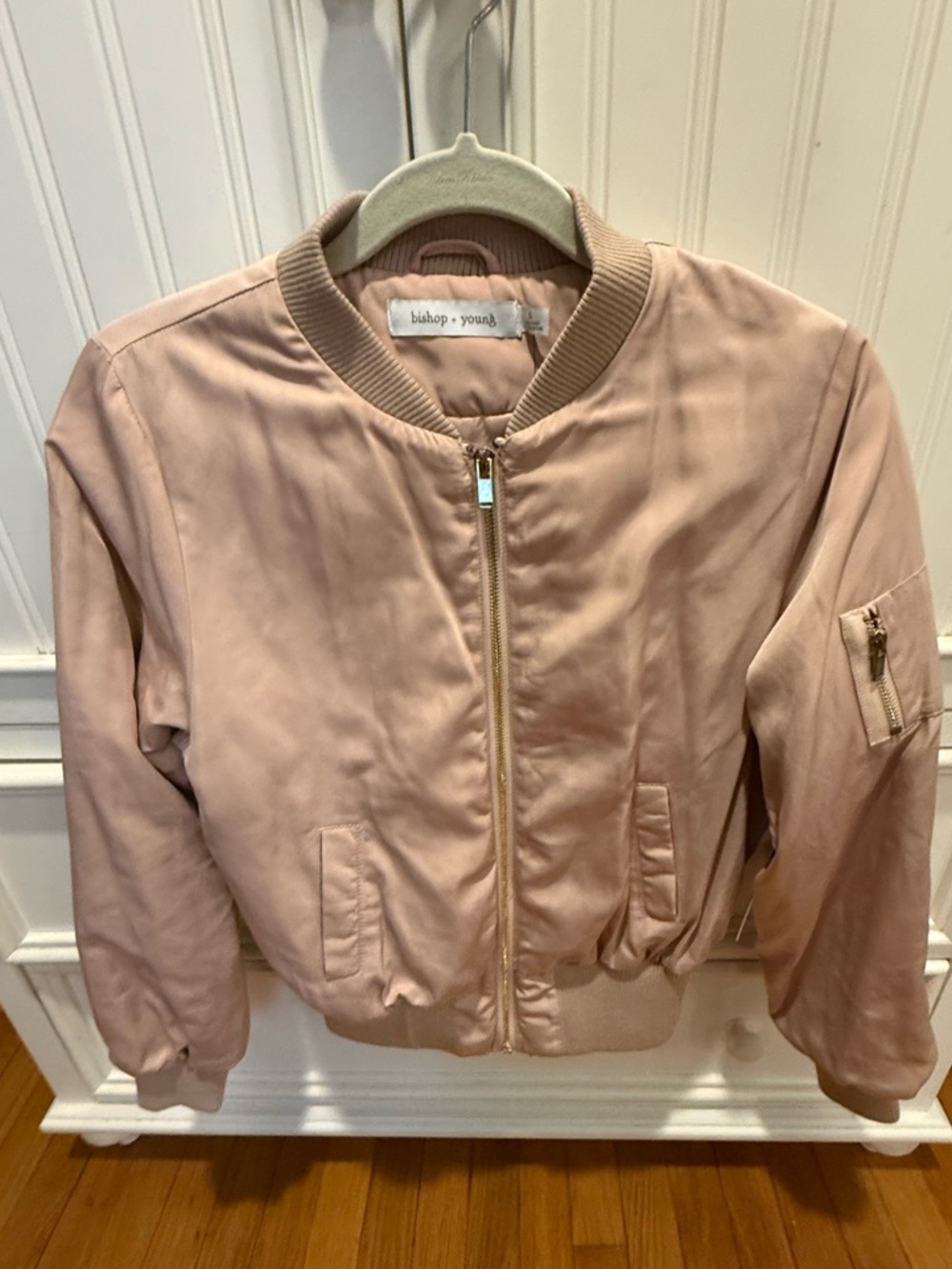 bishop + young Blush Pink Bomber Jacket